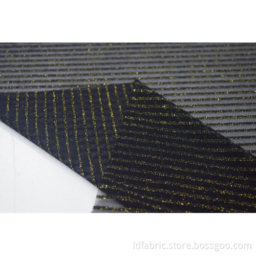 Nylon Metallic Spandex Stripe Mesh Stoff